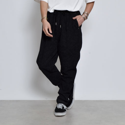 プリント裏毛イージースウェットタックパンツ