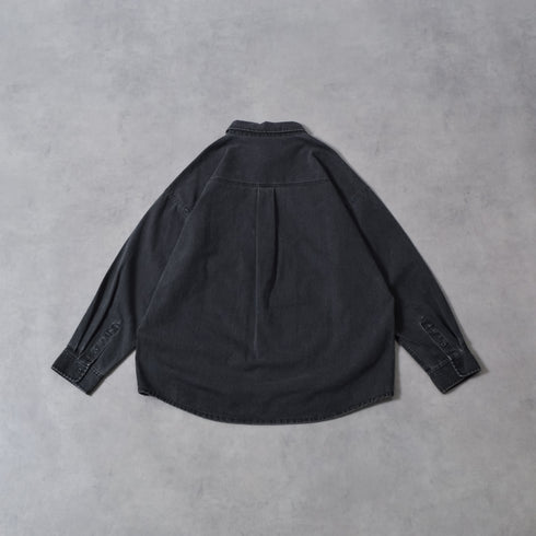 スノーウォッシュヴィンテージ風コットンシャツ