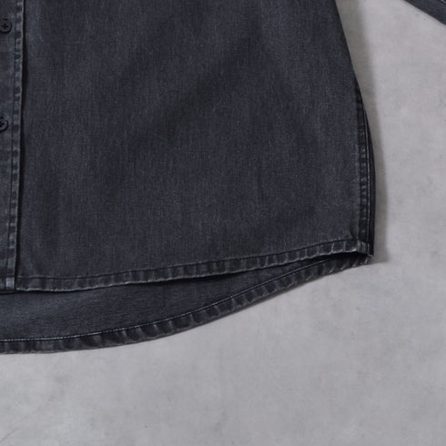 スノーウォッシュヴィンテージ風コットンシャツ