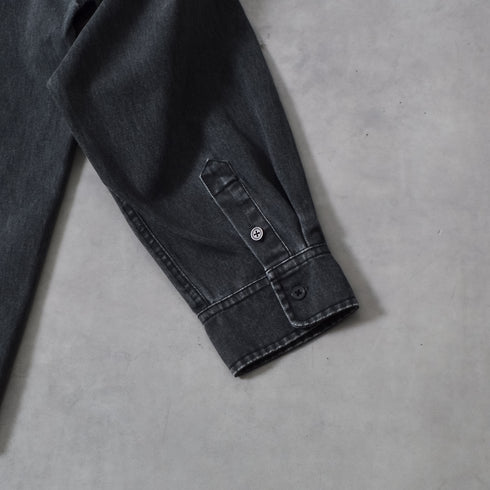 スノーウォッシュヴィンテージ風コットンシャツ