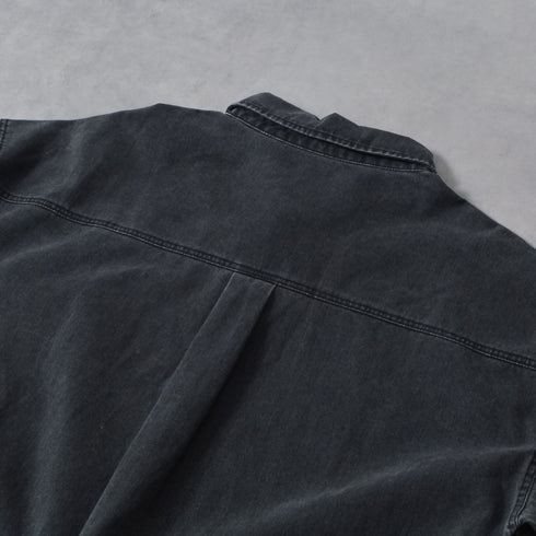 スノーウォッシュヴィンテージ風コットンシャツ