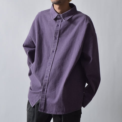 スノーウォッシュヴィンテージ風コットンシャツ