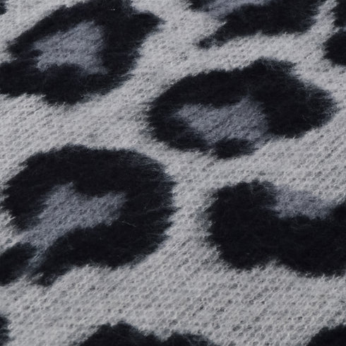 レオパードショートシャギークルーネックラグランニット