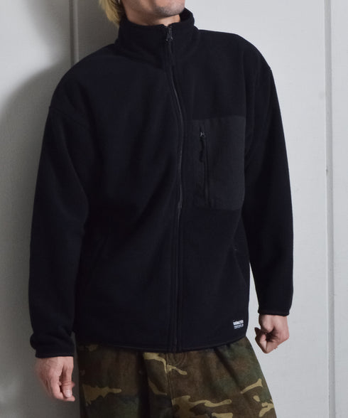 【DOUBLESTEAL】ネーム付きフリースフルジップスタンドジャケット
