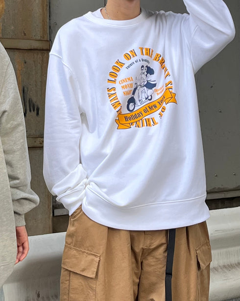 【MODISH GAZE】レトロデザインサークルロゴ 裏毛スウェット