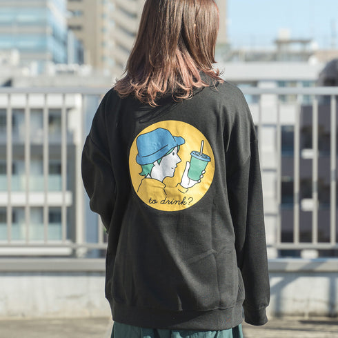 【MODISH GAZE】T/Cポンチ ゆるカラープリント ビッグスウェットトレーナー