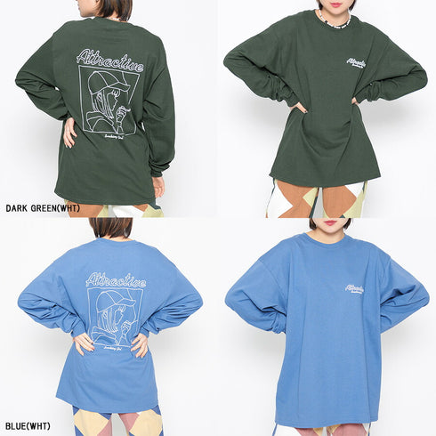 【MODISH GAZE】スモーキングガール 線画イラストロンT