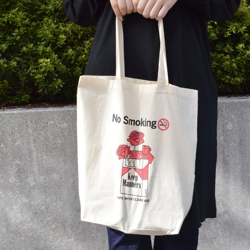 【MODISH GAZE】プリント トートBAG(ガール線画&タバコ薔薇)