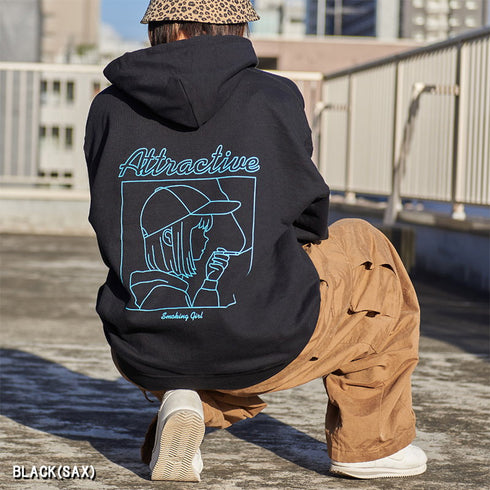 【MODISH GAZE】スモーキングガール裏起毛フーディー