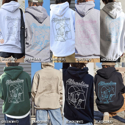 【MODISH GAZE】スモーキングガール裏起毛フーディー