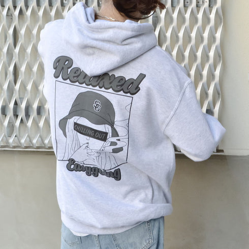 【MODISH GAZE】スモーキングガール裏起毛フーディー