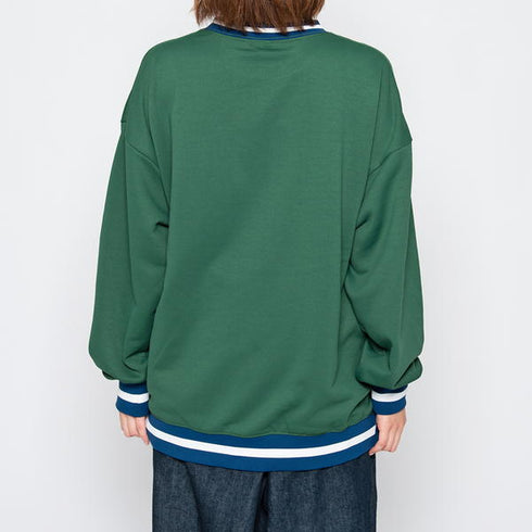 【MODISH GAZE】サテン刺繍ビッグスウェットトレーナー