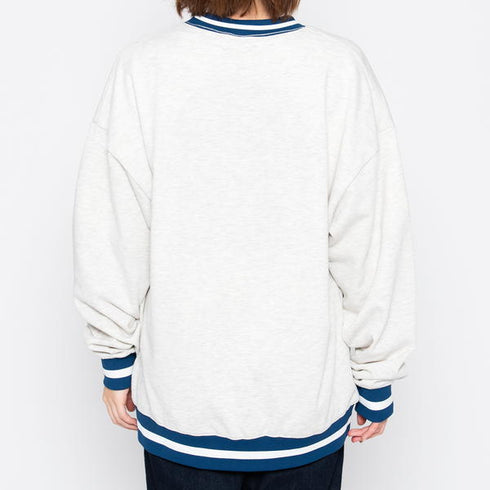 【MODISH GAZE】サテン刺繍ビッグスウェットトレーナー