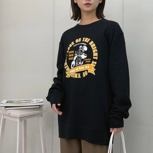 【MODISH GAZE】レトロデザインサークルロゴ 裏毛スウェット