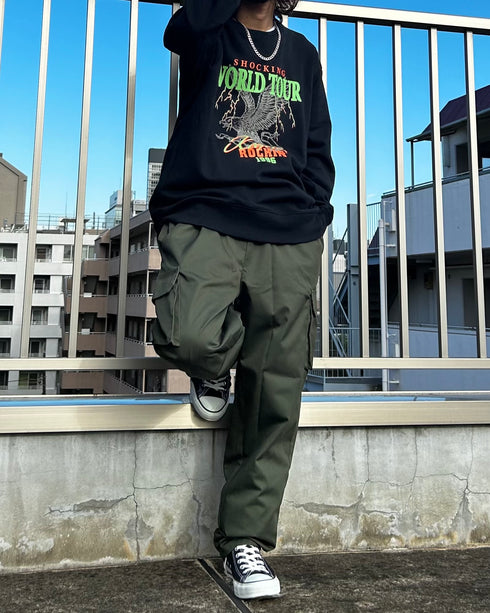 【MODISH GAZE】WORLD TOUR バンド風デザイン裏毛スウェット