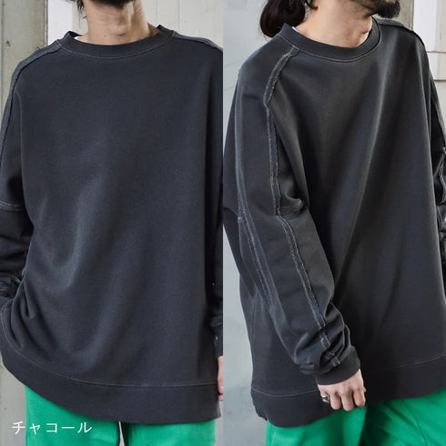 【MODISH GAZE】裏毛ピグメントラグランスウェット