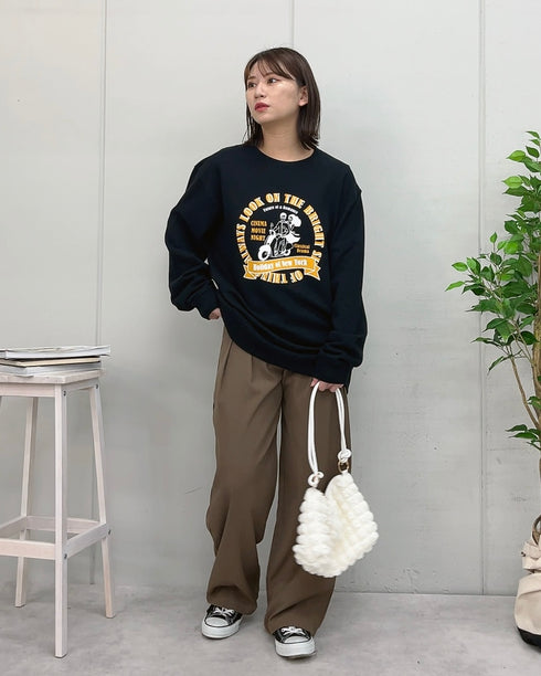 【MODISH GAZE】レトロデザインサークルロゴ 裏毛スウェット