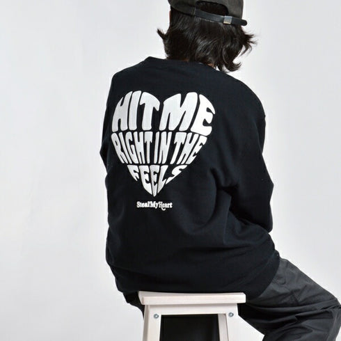 【MODISH GAZE】裏毛スウェット ハートロゴ発泡プリント