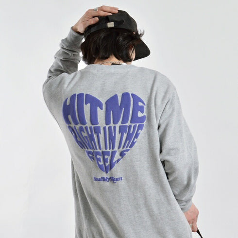 【MODISH GAZE】裏毛スウェット ハートロゴ発泡プリント