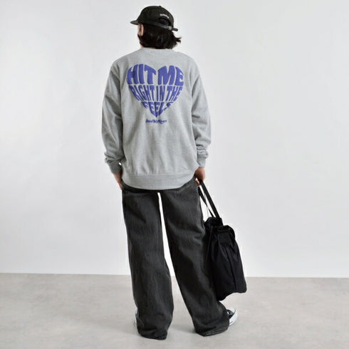 【MODISH GAZE】裏毛スウェット ハートロゴ発泡プリント