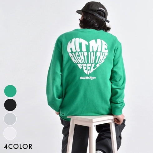 【MODISH GAZE】裏毛スウェット ハートロゴ発泡プリント