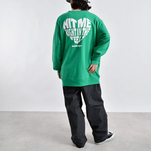 【MODISH GAZE】裏毛スウェット ハートロゴ発泡プリント