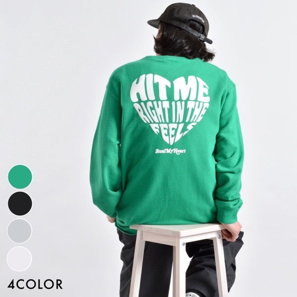 【MODISH GAZE】裏毛スウェット ハートロゴ発泡プリント