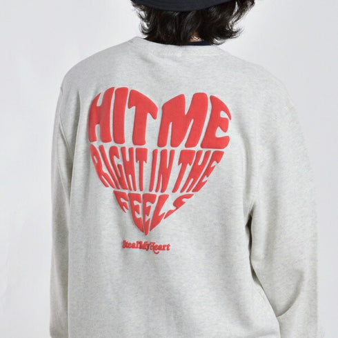 【MODISH GAZE】裏毛スウェット ハートロゴ発泡プリント