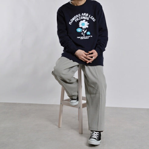 【MODISH GAZE】裏毛スウェット フラワー発泡プリント