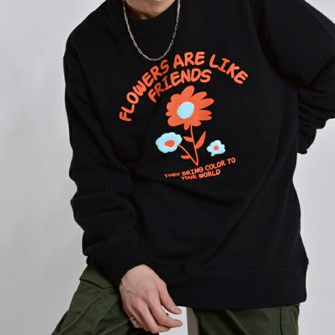 【MODISH GAZE】裏毛スウェット フラワー発泡プリント