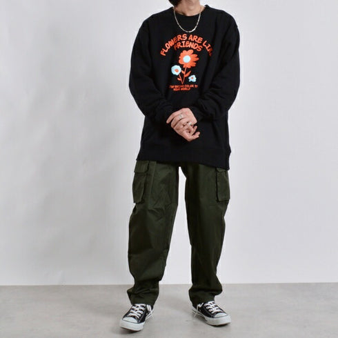 【MODISH GAZE】裏毛スウェット フラワー発泡プリント