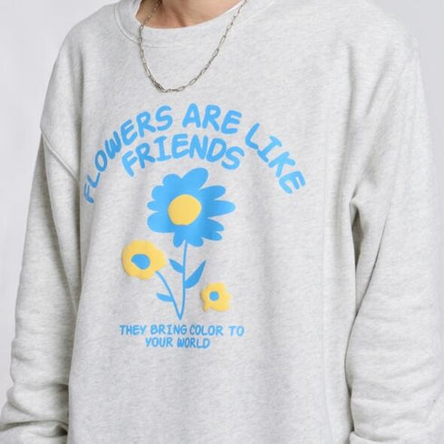 【MODISH GAZE】裏毛スウェット フラワー発泡プリント