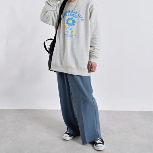 【MODISH GAZE】裏毛スウェット フラワー発泡プリント