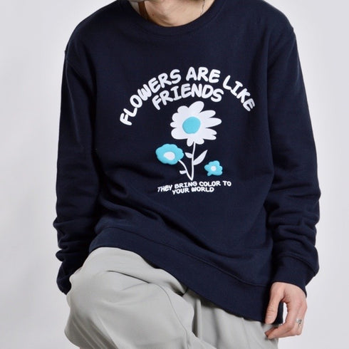 【MODISH GAZE】裏毛スウェット フラワー発泡プリント