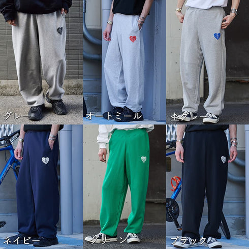【MODISH GAZE】裏毛スウェットパンツ ハートロゴ