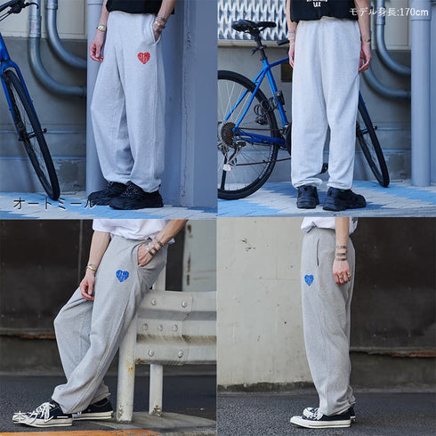 【MODISH GAZE】裏毛スウェットパンツ ハートロゴ