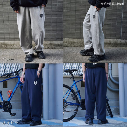 【MODISH GAZE】裏毛スウェットパンツ ハートロゴ