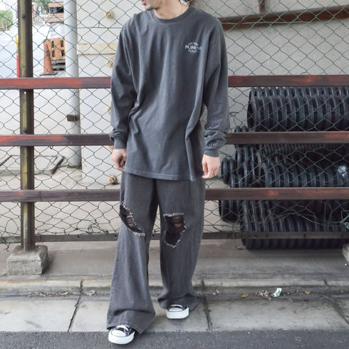 【MODISH GAZE】天竺ピグメント加工バンダナ プリント ロンT