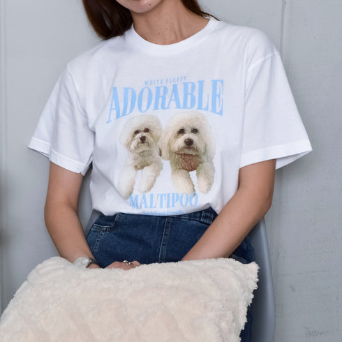 【MODISH GAZE】DOGプリントアニマルTシャツ