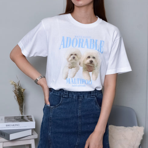 【MODISH GAZE】DOGプリントアニマルTシャツ