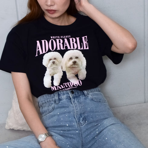 【MODISH GAZE】DOGプリントアニマルTシャツ