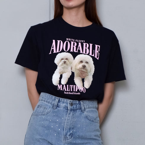 【MODISH GAZE】DOGプリントアニマルTシャツ