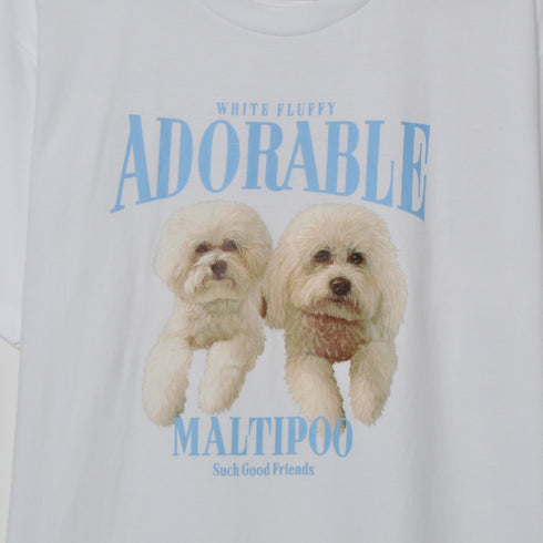 【MODISH GAZE】DOGプリントアニマルTシャツ