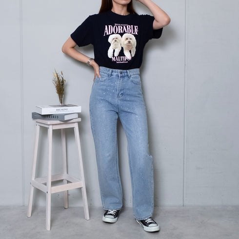 【MODISH GAZE】DOGプリントアニマルTシャツ