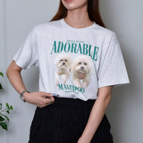 【MODISH GAZE】DOGプリントアニマルTシャツ