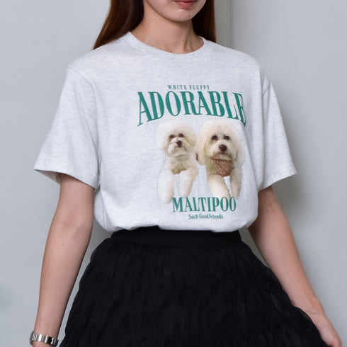 【MODISH GAZE】DOGプリントアニマルTシャツ