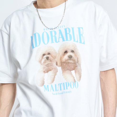 【MODISH GAZE】DOGプリントアニマルTシャツ