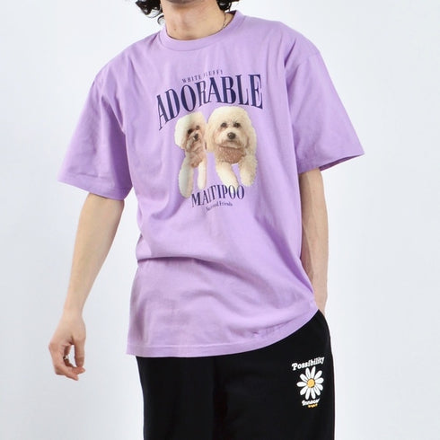 【MODISH GAZE】DOGプリントアニマルTシャツ