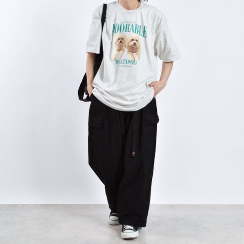 【MODISH GAZE】DOGプリントアニマルTシャツ