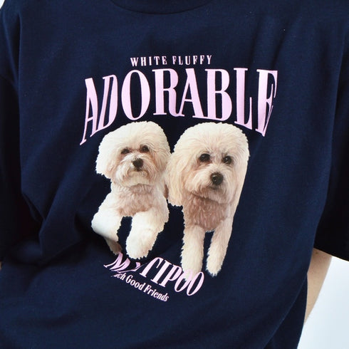 【MODISH GAZE】DOGプリントアニマルTシャツ